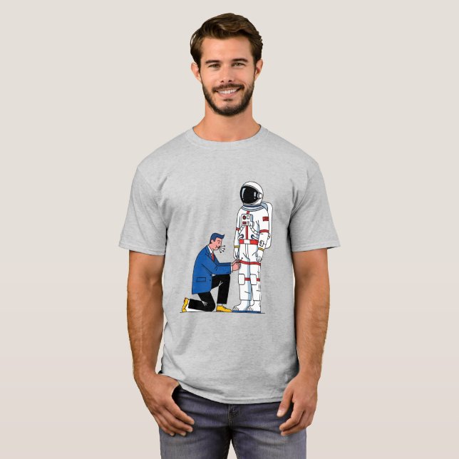 T-shirt Unisex minimaliste pour astronaute (Devant entier)