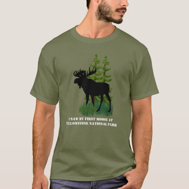 T-shirt Unisex Moose Lover Wildlife at Yellowstone Park (Devant)