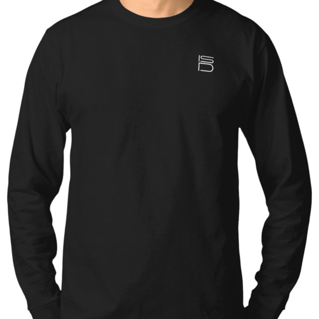 T-Shirt Unisexe à Manches Longues Logo Blanc ISD (Créateur téléchargé)