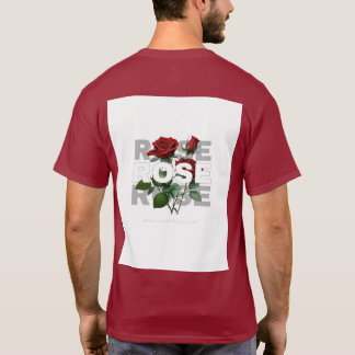 T-shirt unisexe à motif floral de roses rouges