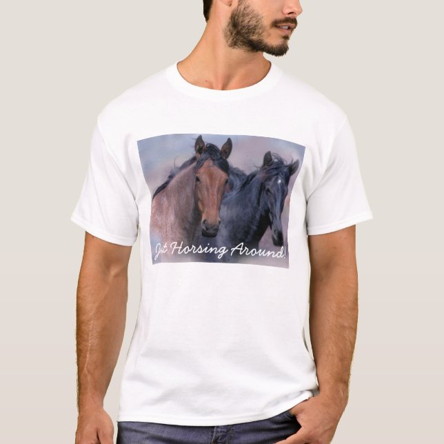 T-shirt unisexe de chevaux sauvages (Devant)