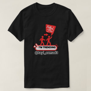 T-SHIRT UNISEXE NOIR ROUGE INFLUENCEUR SLOGAN GRAPHIQUE HO