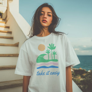 T-shirt Unisexe Rétro Été Take it Easy