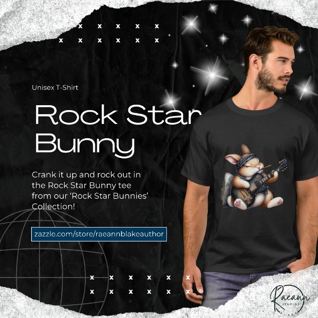 T-Shirt Unisexe Rock Star Bunny (Créateur téléchargé)