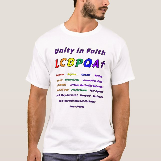 T-shirt Unité dans la foi LCBPQA† Reprenons l'arc-en-ciel (Devant)