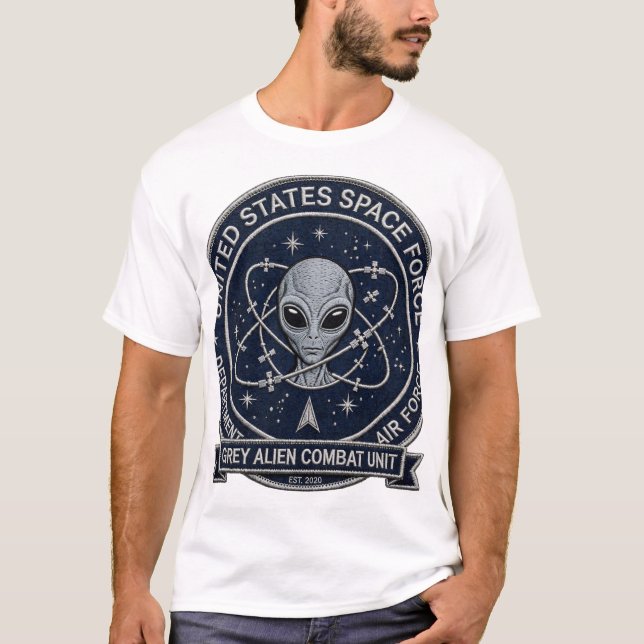 T-shirt Unité de combat d'aliens gris (Devant)