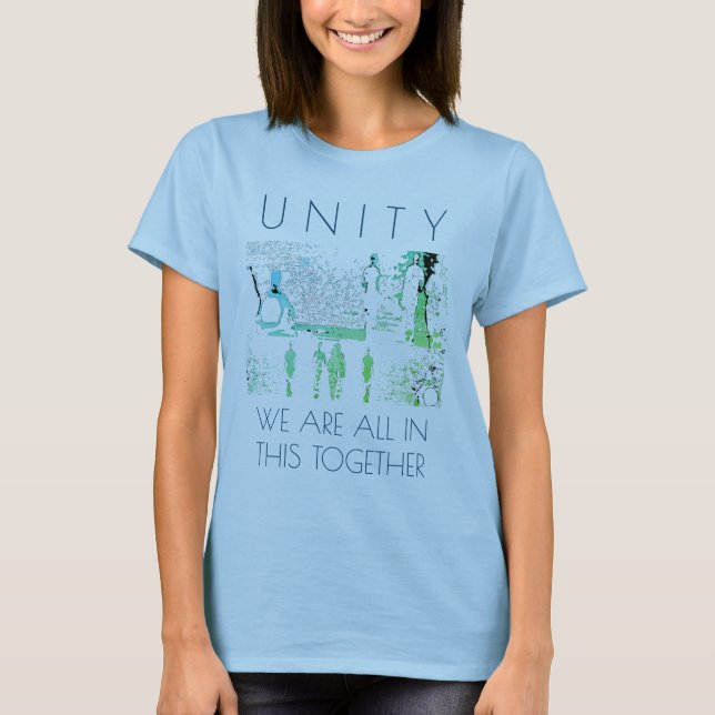 T-shirt "Unité, Ensemble" Inspiration Green Aqua Design (Devant)