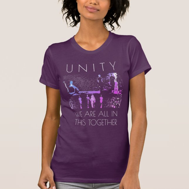 T-shirt "Unité, Ensemble" Inspiration Magenta Bleu Blanc B (Devant)