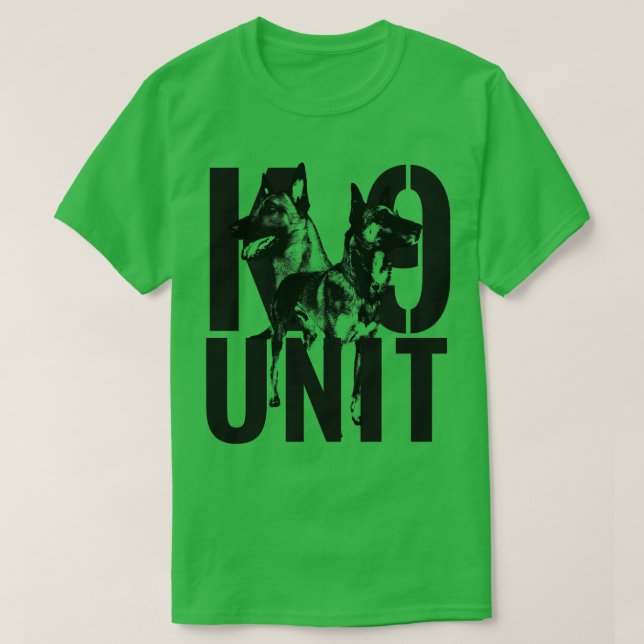 T-shirt Unité K9 Unité de police Chien Malinois (11) (Design devant)