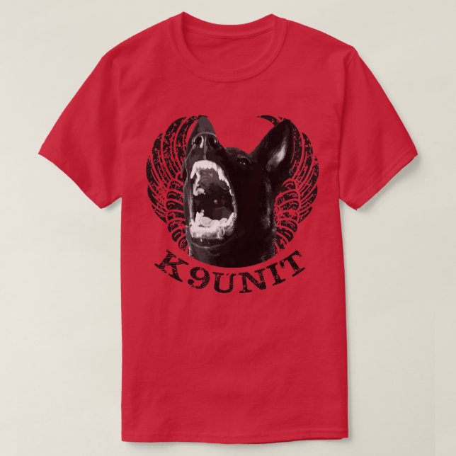 T-shirt Unité K9 Unité de police Chien Malinois (2) (Design devant)