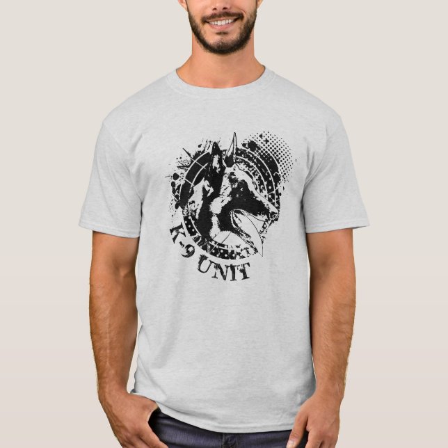 T-shirt Unité K-9 - Unité de chiens de police - Malinois (Devant)