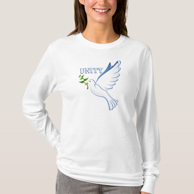 T-shirt Unité Peace Dove design graphique T-Shirt. (Devant)