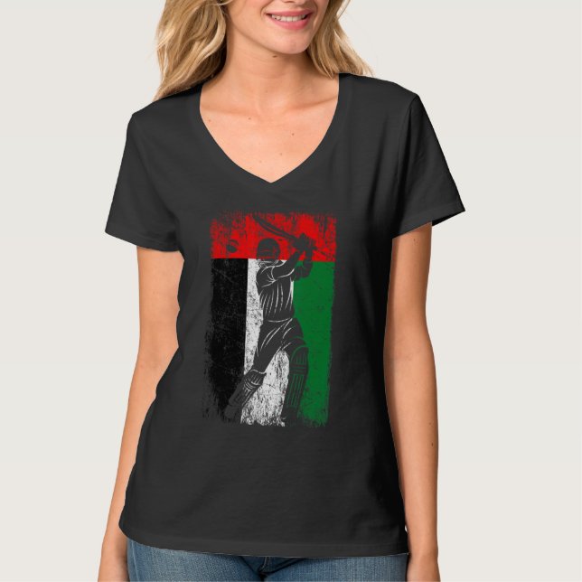T-shirt United Arab Emirates Flag Cricket Fan Player Coach (Devant)