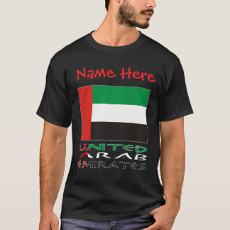 T-shirt United Arab Emirates UAE Flag Red Personalize Name