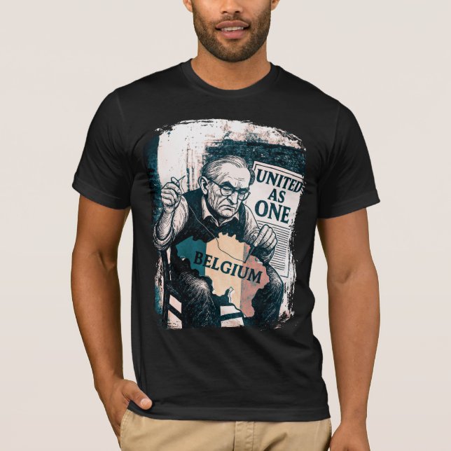 T-shirt United as One - Belgique Design Vintage (Devant)