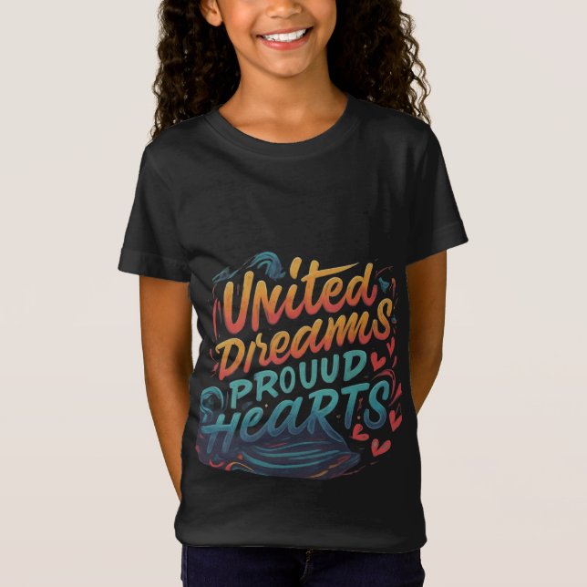 T-Shirt "United Dreams Fiers Hearts" en noir (Devant)