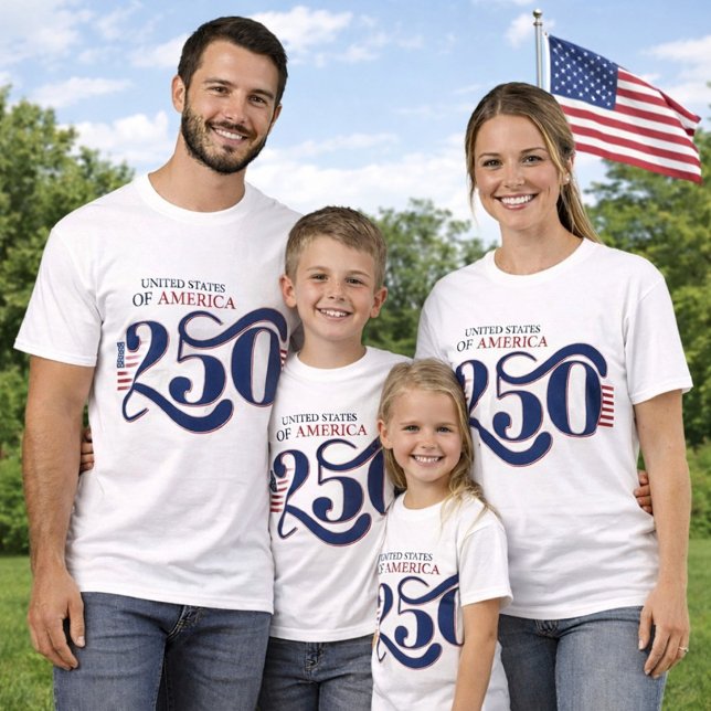 T-shirt United States 250 Celebration Tee (Family, Freedom, and the Flag!)