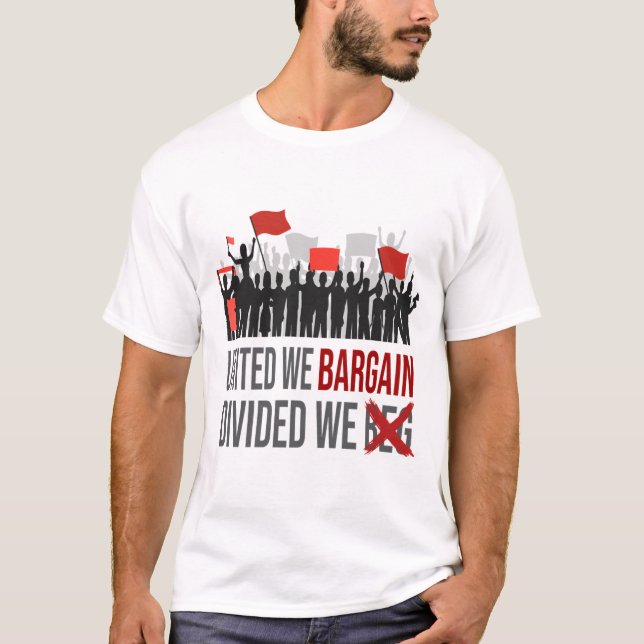 T-shirt United We Bargain Divisé We Beg Labor Day (Devant)