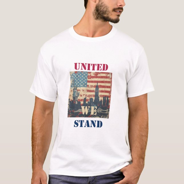 T-shirt United We Stand - American Patriotic Design (Devant)