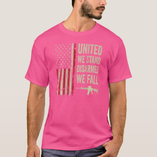 T-shirt United We Stress Désarmé We Fall Pro Gun Usa Drape