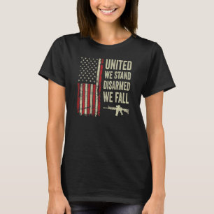 T-shirt United We Stress Désarmé We Fall Pro Gun Usa Drape