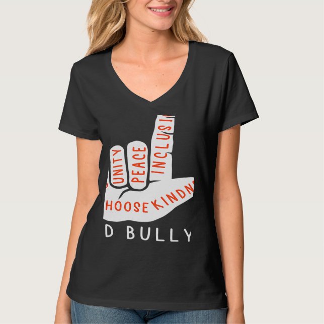 T-shirt Unity Day Orange Kids 2022 Anti Bullying Love Sign (Devant)