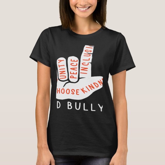T-shirt Unity Day Orange Kids 2022 Anti Bullying Love Sign (Devant)