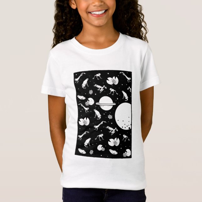 T-Shirt Univers de grenouille noir et blanc (Devant)