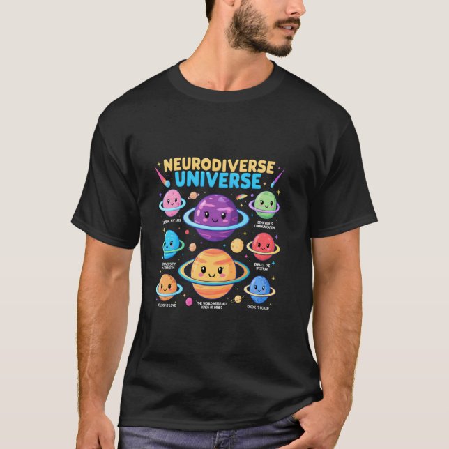 T-shirt Univers de la sensibilisation à l'autisme neurodiv (Devant)