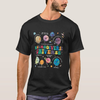 T-shirt Univers neurodiverse espace planète Sensibilisatio