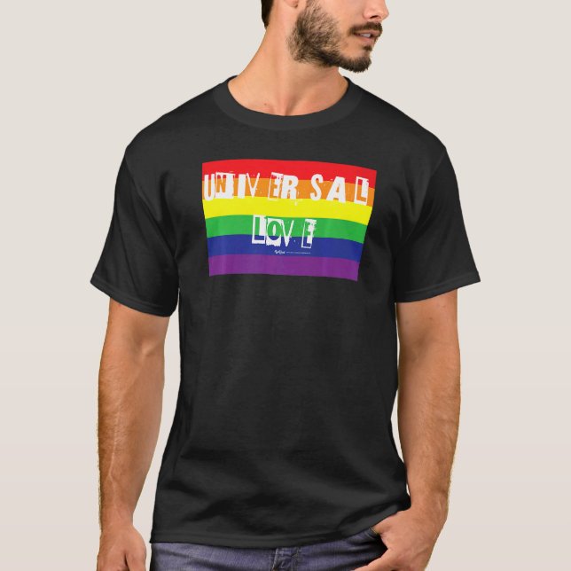 T-shirt Universal Love Gay pride Rainbow Word 1 (Devant)