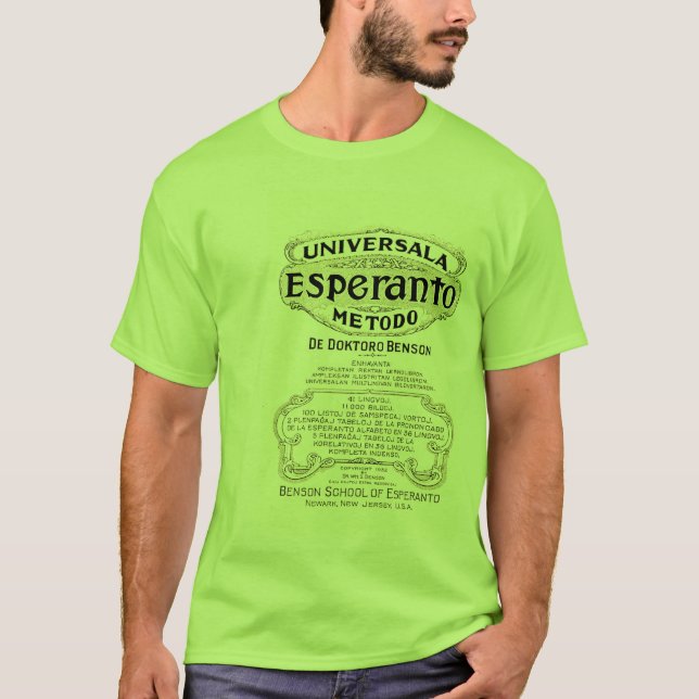 T-shirt Universala Esperanto Metodo de Doktoro Benson (Devant)