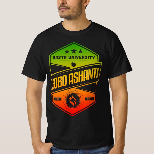 T-shirt Université de Rasta Bobo Ashanti Good Vibes Reggae (Devant)
