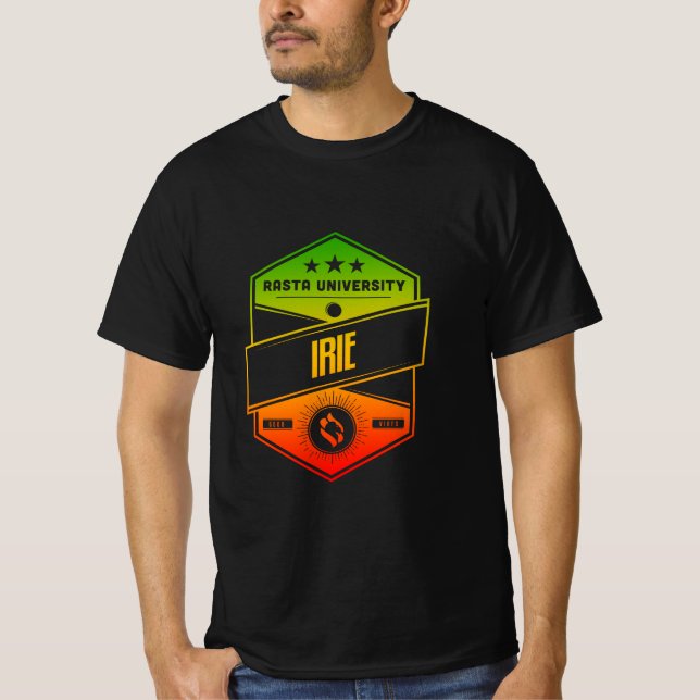 T-shirt Université Rasta Irie Good Vibes Rasta Reggae (Devant)