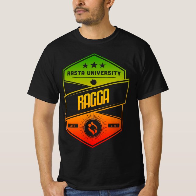 T-shirt Université Rasta Ragga Good Vibes Rasta Reggae (Devant)