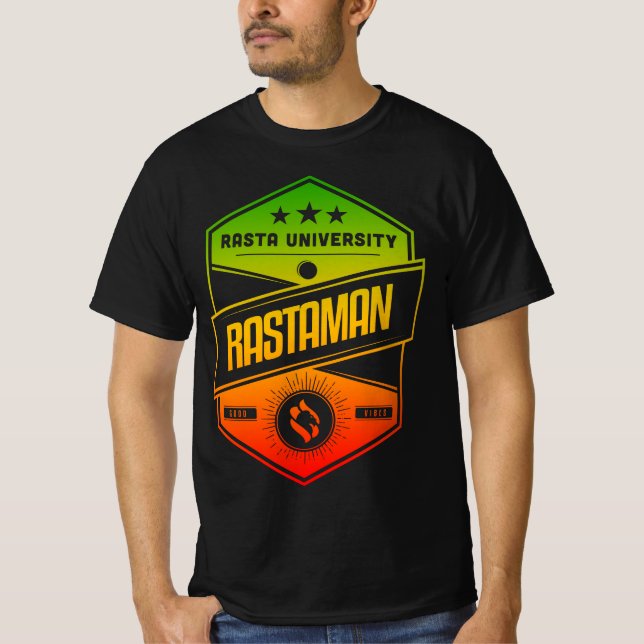 T-shirt Université Rasta Rastaman Good Vibes Rasta Reggae (Devant)