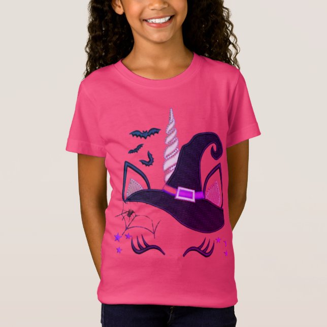T-Shirt Uniwitch, mignonne sorcière licorne, mignonne Hall (Devant)