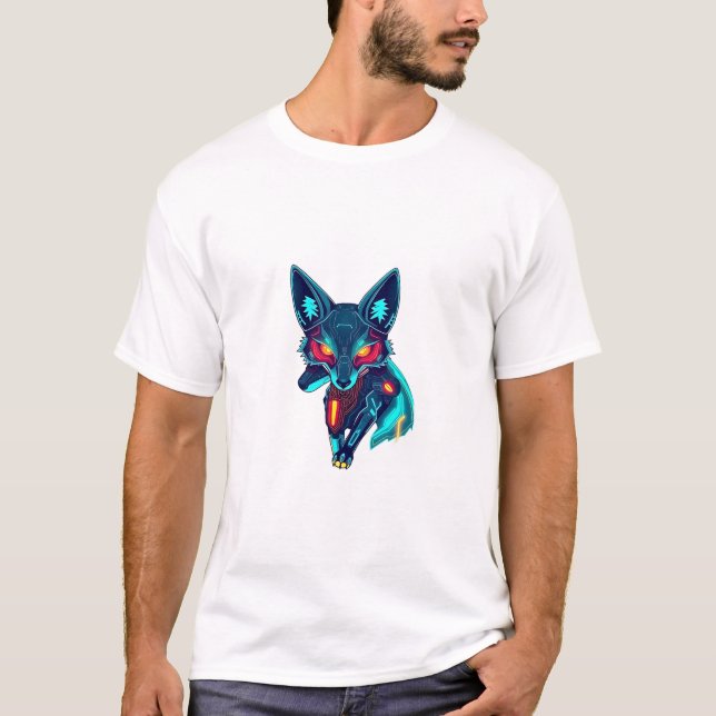 T-shirt Unleash Neon Robo Fox (Devant)