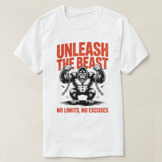 T-shirt Unleash the Beast Gorilla Fitness Motivation Tee