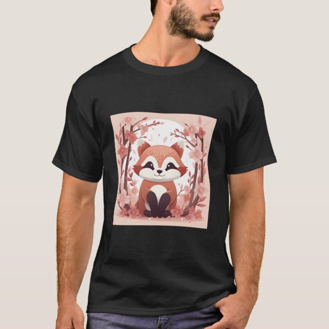 T-shirt Unleash Your Ness With Our Red Panda And Cherry Bl (Devant)