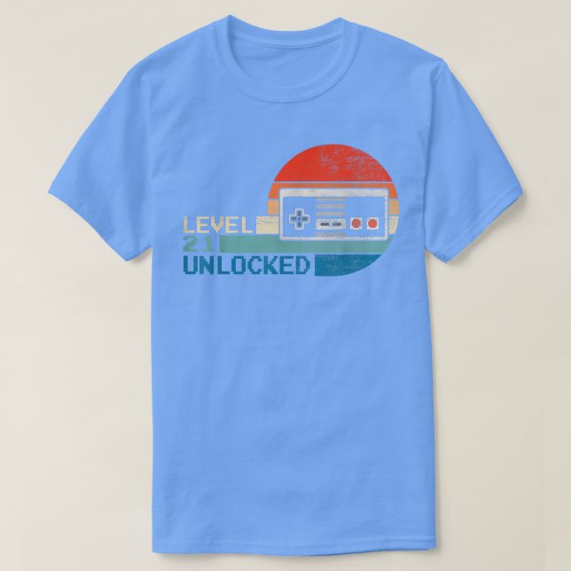T-shirt Unlocked Level 21 Birthday Boy Video Game Controll (Design devant)