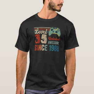 T-shirt Unlocked Level 35 Birthday 35 Year Old Video Game