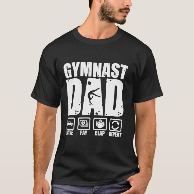T-shirt unny Gymnast Papa Fière Gymnastique Père Humour Gr (Devant)