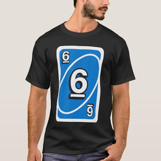 T-shirt Uno Halloween Blue 6 Cartes (Devant)