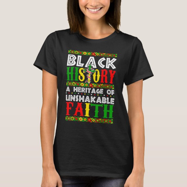 T-shirt Unshakeable Faith Black History Month African Chri (Devant)