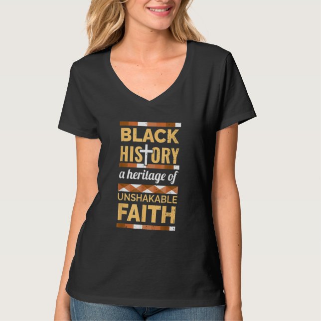 T-shirt Unshakeable Faith Black History Month BLM Melanin  (Devant)