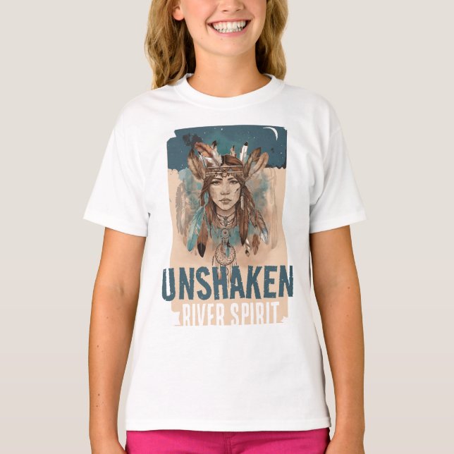T-shirt Unshaken River Spirit, Emaîtrise Boho Art Girls (Devant)