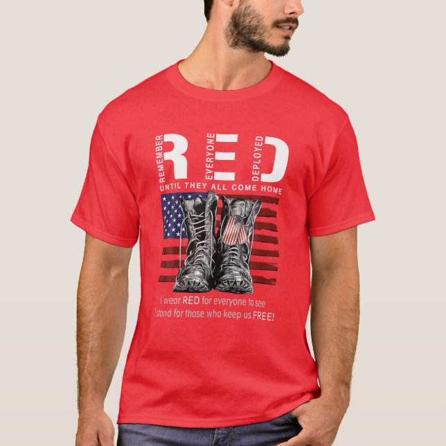 T-shirt Until They Come Home My Soldier Red Friday Militar (Devant)