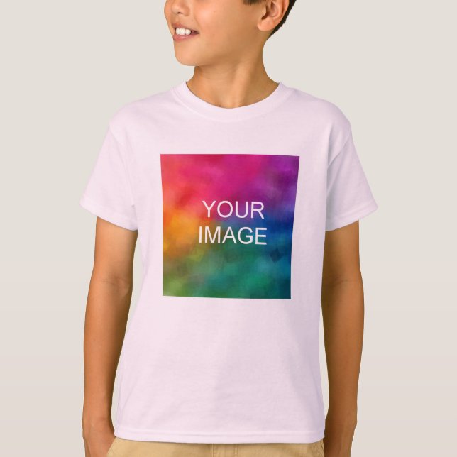 T-shirt Upload Photo Boys Short Sleeve Front Design Print (Devant)