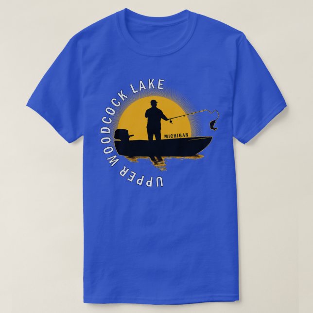 T-shirt Upper WoodLake Fishing Michigan Sunrise (Design devant)
